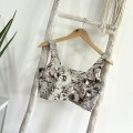 Square Neck Floral Crop Top